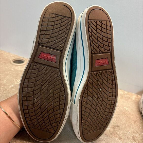 LEVIS SNEAKER HI TOP Green LACE UP Cavas WOMEN 8 Zip 52475103E Rubber - Picture 8 of 11